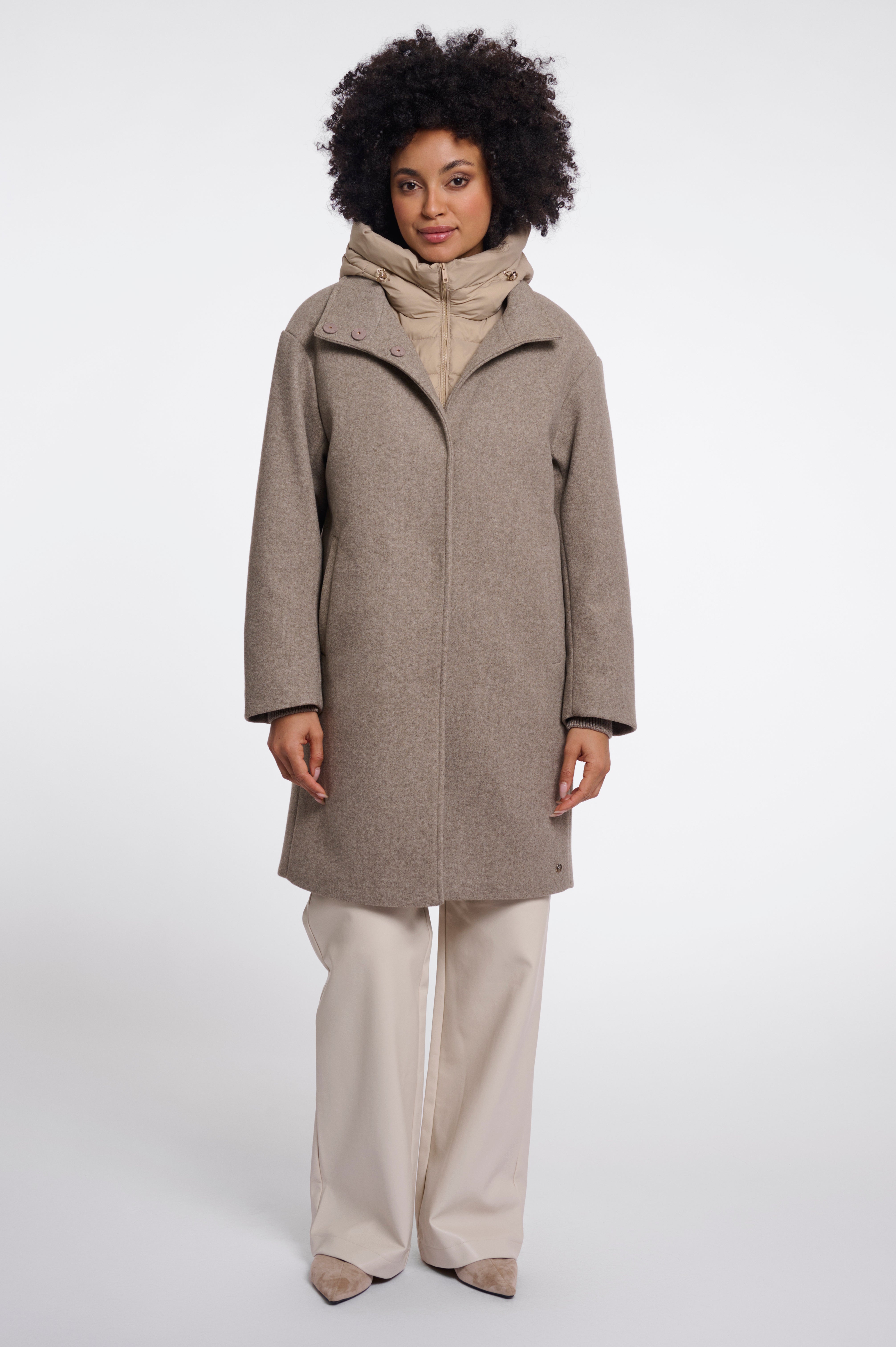 Cappotto donna art. Omri Rino & Pelle Toffee melange
