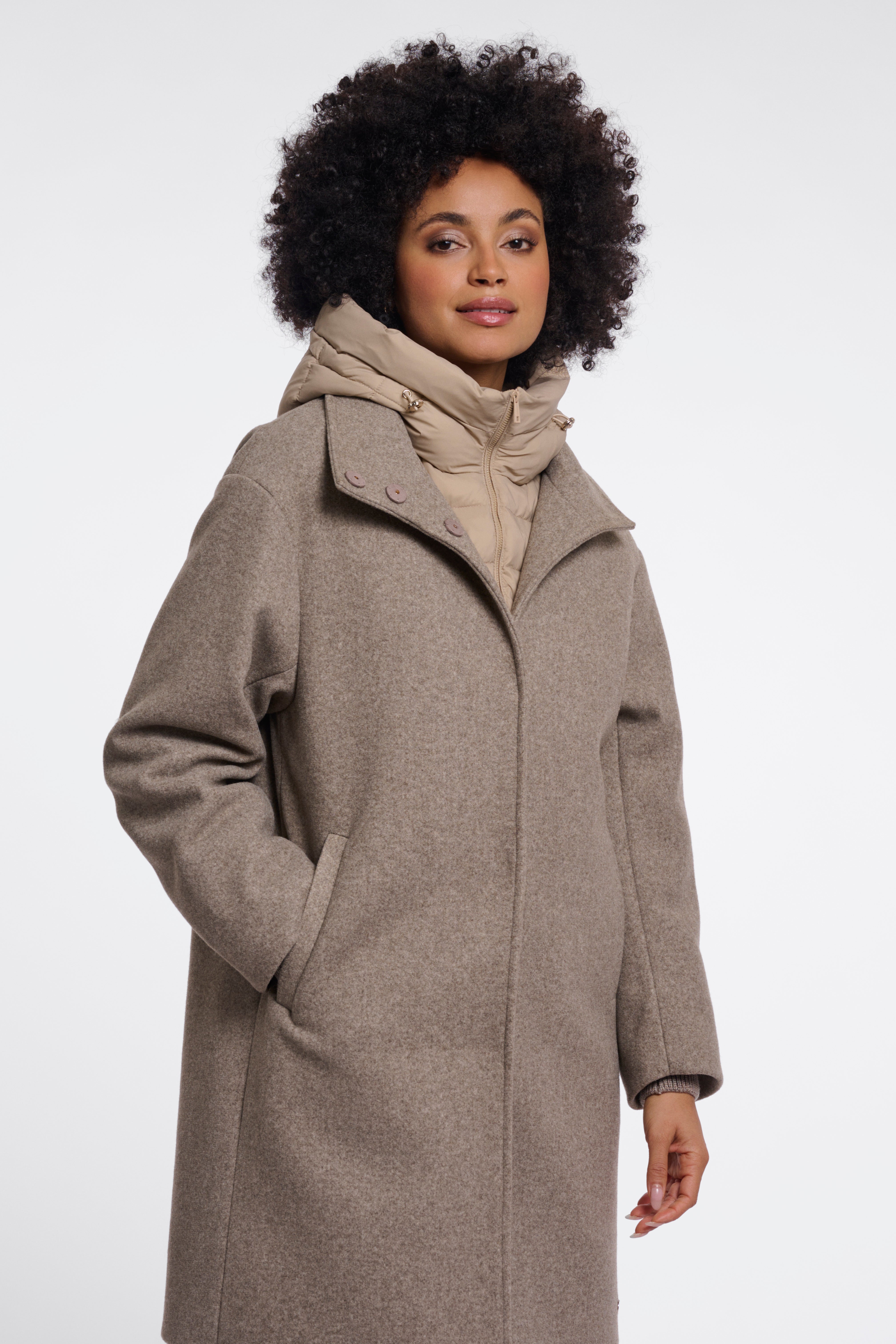 Cappotto donna art. Omri Rino & Pelle Toffee melange