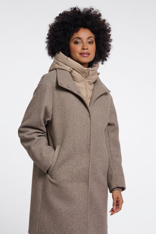 Cappotto donna art. Omri Rino & Pelle Toffee melange