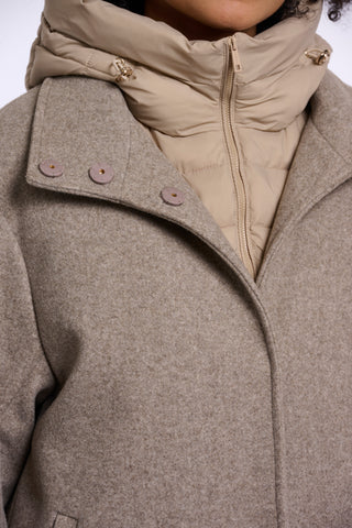 Cappotto donna art. Omri Rino & Pelle Toffee melange