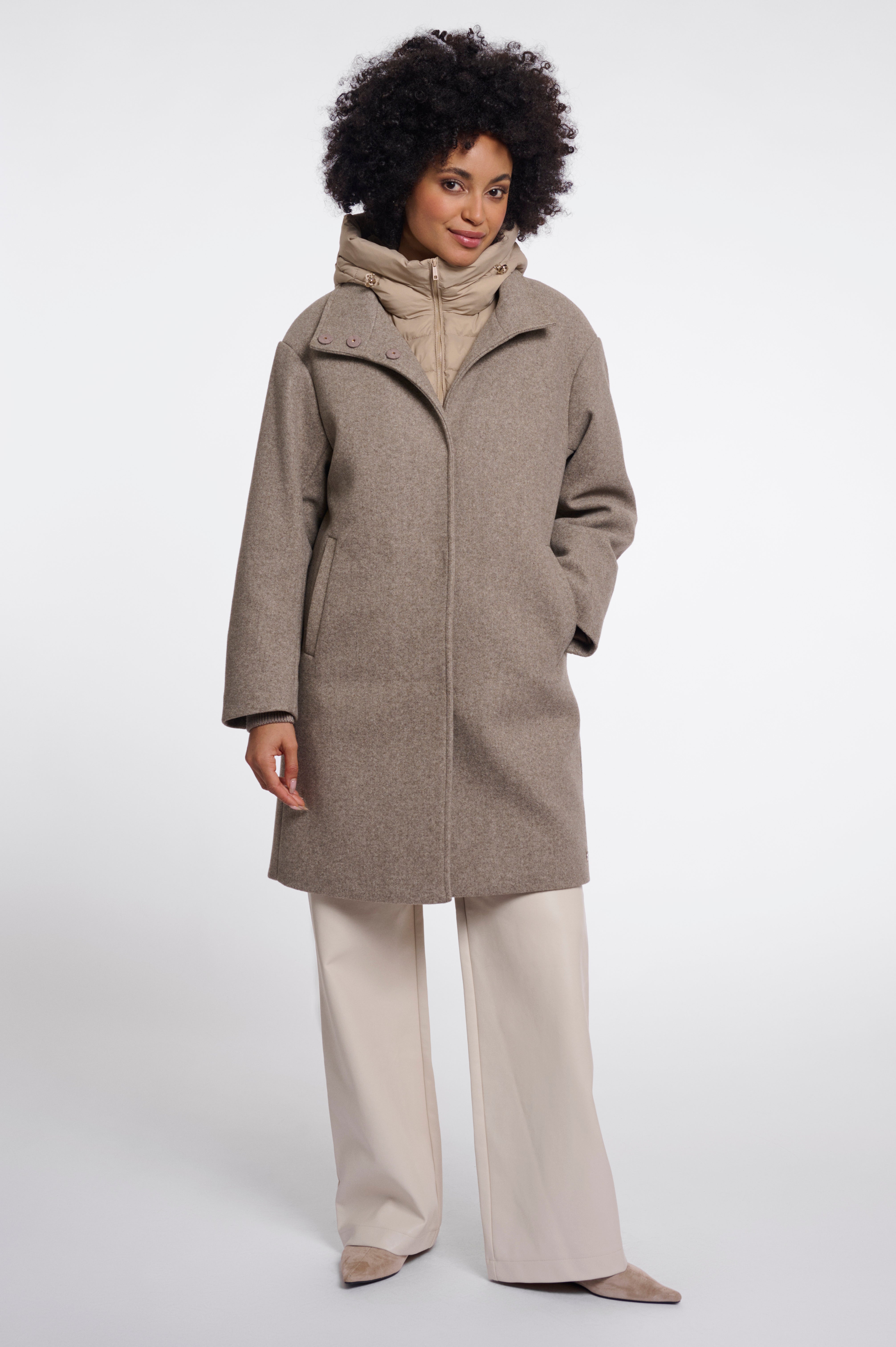 Cappotto donna art. Omri Rino & Pelle Toffee melange