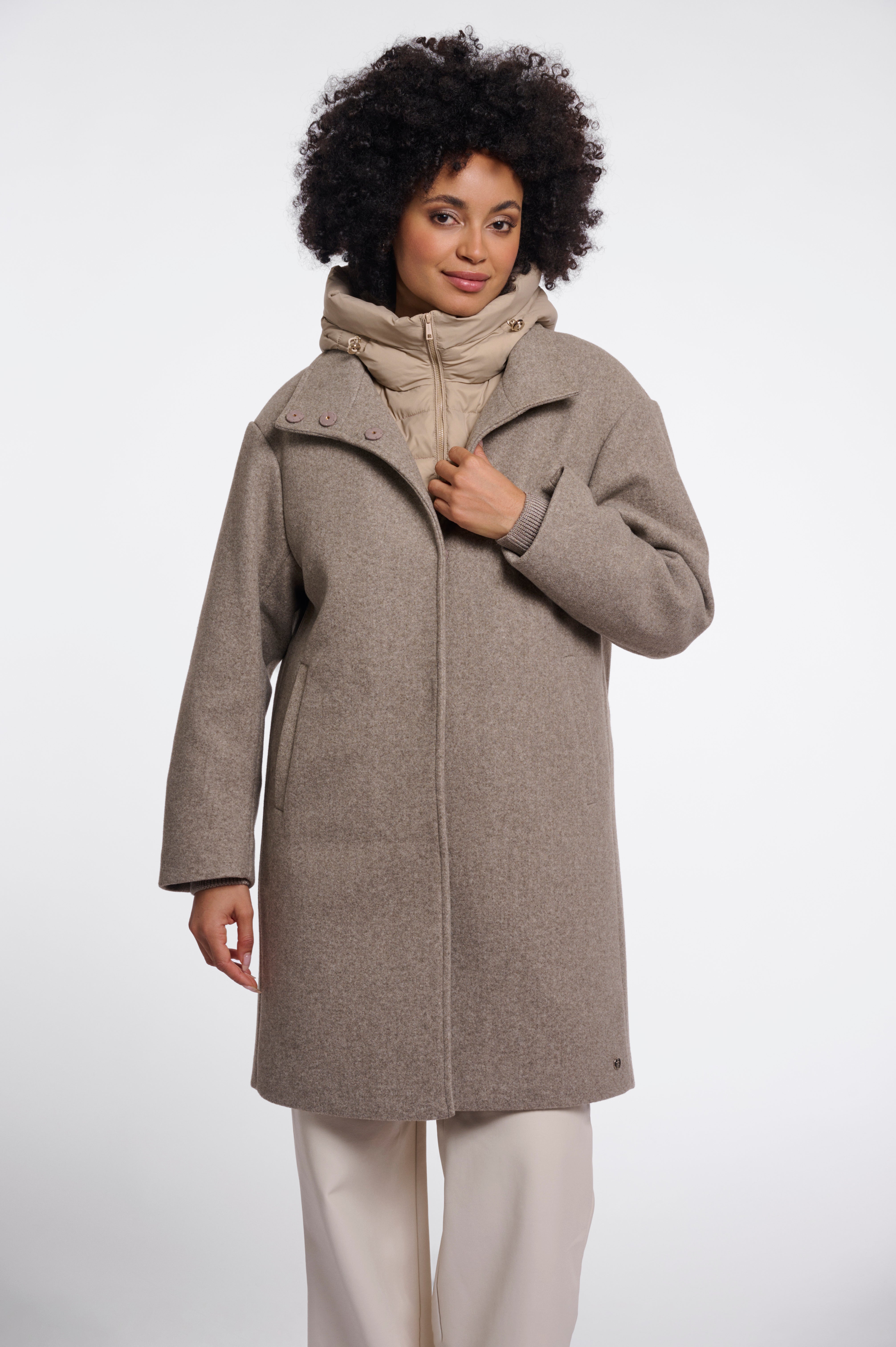 Cappotto donna art. Omri Rino & Pelle Toffee melange