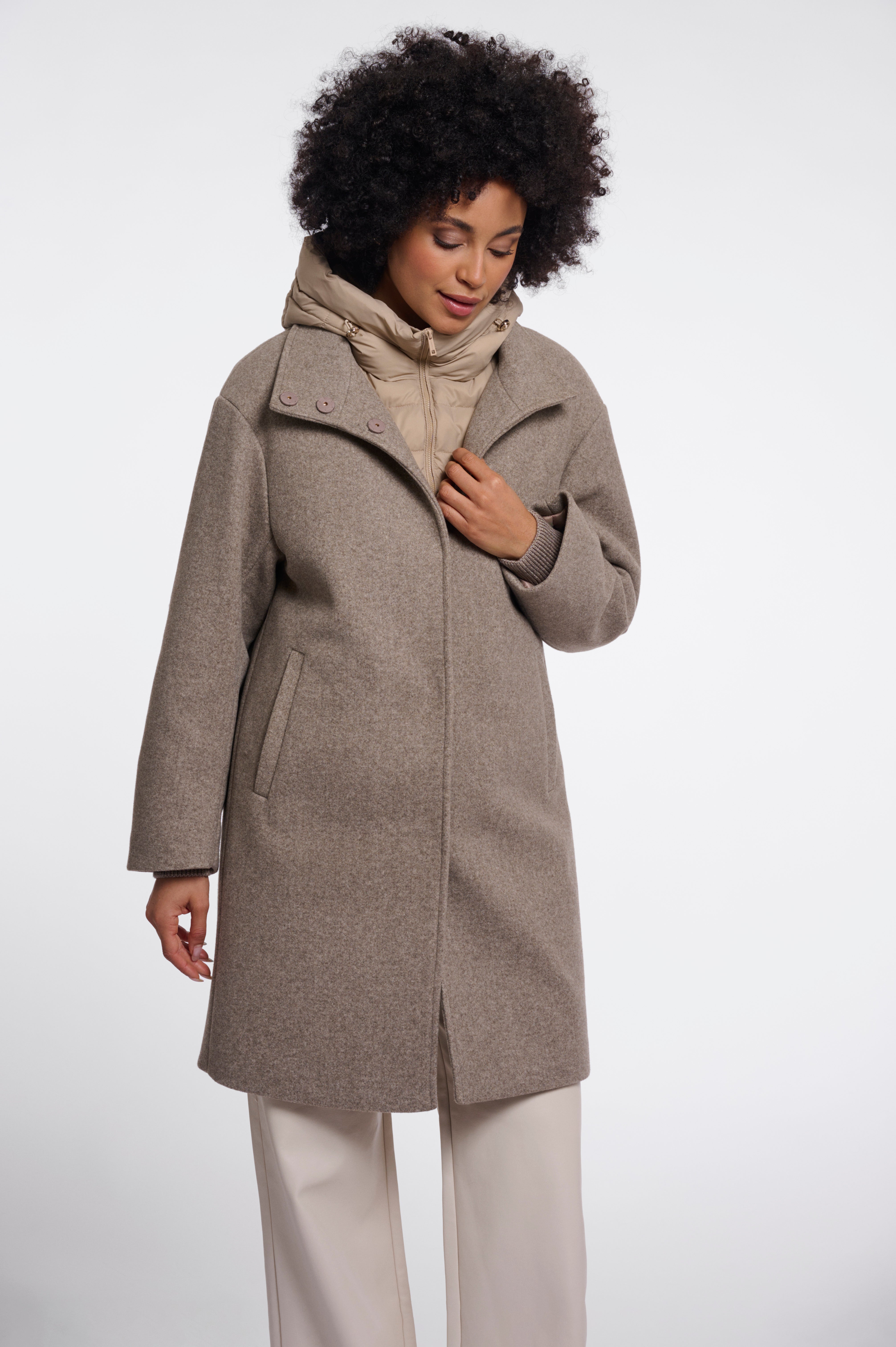 Cappotto donna art. Omri Rino & Pelle Toffee melange