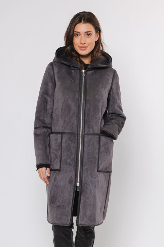 Cappotto piumino OVA REVERSIBLE HOODED COAT -Rino & Pelle- Autunno Inverno 2024/25 Graphite