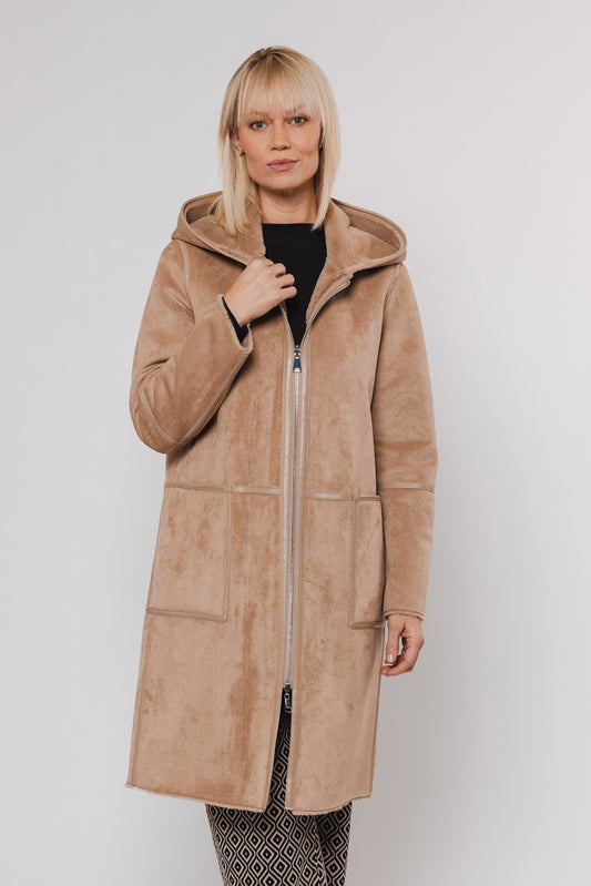 Cappotto piumino OVA REVERSIBLE HOODED COAT -Rino & Pelle- Autunno Inverno 2024/25 Sand