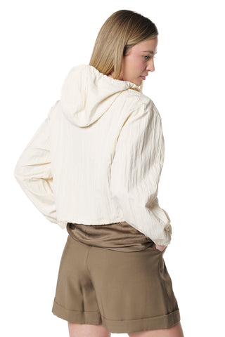 Chaqueta corta BARCELLONA M/L con elástico, capucha, cordón y bolsillos art. RDP2505344012 Mujer Relish Primavera Verano 2025