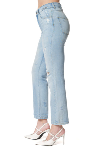Jeans CINDY_26 Vita Media con Rotture 5 Ts Cigarette Fit Denim art. RDP2507033033 Donna Relish Primavera Estate 2025