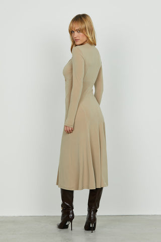 Abito PARVUS midi manica lunga con nodo più goccia seno art. RDA2509006033 Donna Relish Autunno Inverno 2025/2026