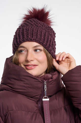 Pompon donna art. Pompon Rino & Pelle Fudge cloak