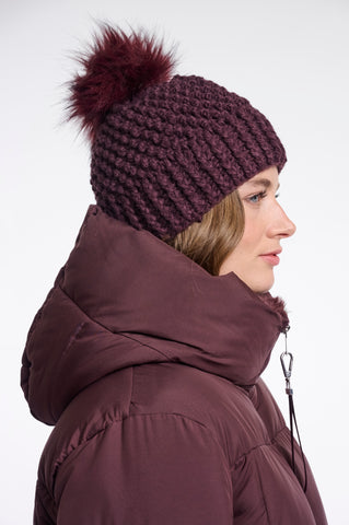 Pompon donna art. Pompon Rino & Pelle Fudge cloak