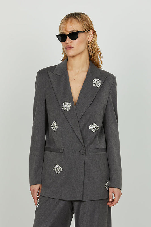 Giacca DULEDA manica lunga doppio petto applicazioni fiori strass art. RCA2505091004 Donna Relish Autunno Inverno 2025/2026