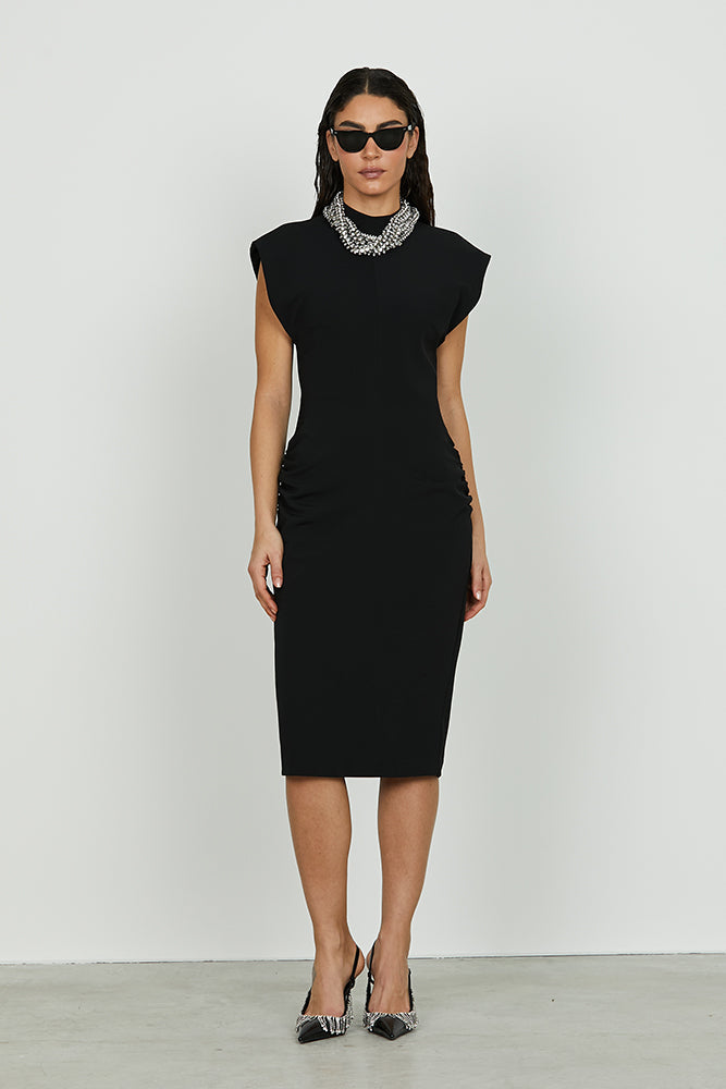 Abito BORLA midi con arricci laterali più apert.schiena più collana strass art. RCA2509006003 Donna Relish Autunno Inverno 2025/2026
