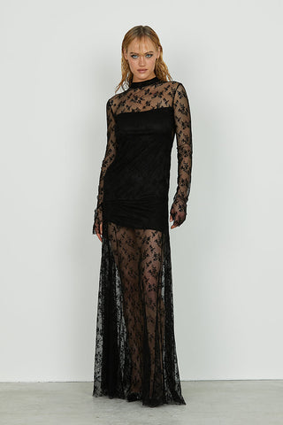 Abito SUARE lungo manica lunga pizzo scollato dietro art. RCA2509036005 Donna Relish Autunno Inverno 2025/2026