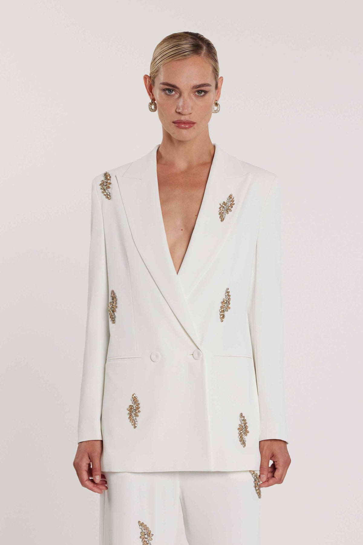 Giacca DULEDAM maniche lunghe doppia abbottonatura con applicazioni strass art. RCP2605006004 Donna Relish Primavera Estate 2026