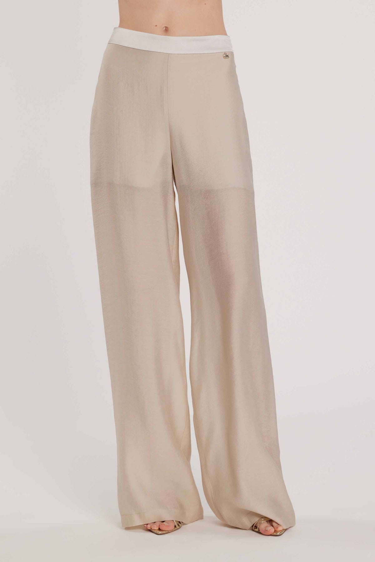 Pantalone ARGENTO vita alta ampia bustino in raso art. RCP2607006014 Donna Relish Primavera Estate 2026