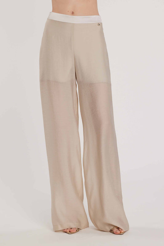 Pantalone ARGENTO vita alta ampia bustino in raso art. RCP2607006014 Donna Relish Primavera Estate 2026