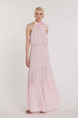 Abito TONIQUE lungo balze applicazione spilla fiore art. RCP2609009020 Donna Relish Primavera Estate 2026