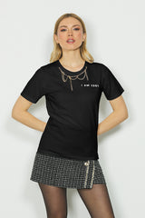 T-shirt ILDA m/m con ricamo più applicazione collana art. RDA2401033003 Donna Relish Autunno Inverno 2024/25