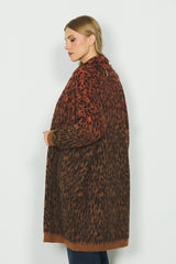 Cardigan MARIKA lungo manica lunga con jacquard animalier art. RDA2402634087 Donna Relish Autunno Inverno 2024/25