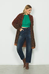 Cardigan MARIKA lungo manica lunga con jacquard animalier art. RDA2402634087 Donna Relish Autunno Inverno 2024/25