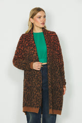 Cardigan MARIKA lungo manica lunga con jacquard animalier art. RDA2402634087 Donna Relish Autunno Inverno 2024/25