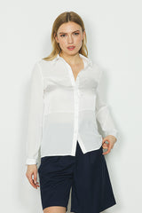 Camicia TATIANA manica lunga con contrasti in raso art. RDA2403009004 Donna Relish Autunno Inverno 2024/25