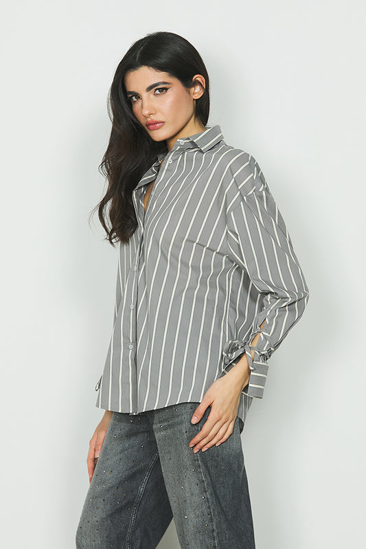 Camicia DELIA manica lunga con fettucce polsi righe art. RDA2403056025 Donna Relish Autunno Inverno 2024/25