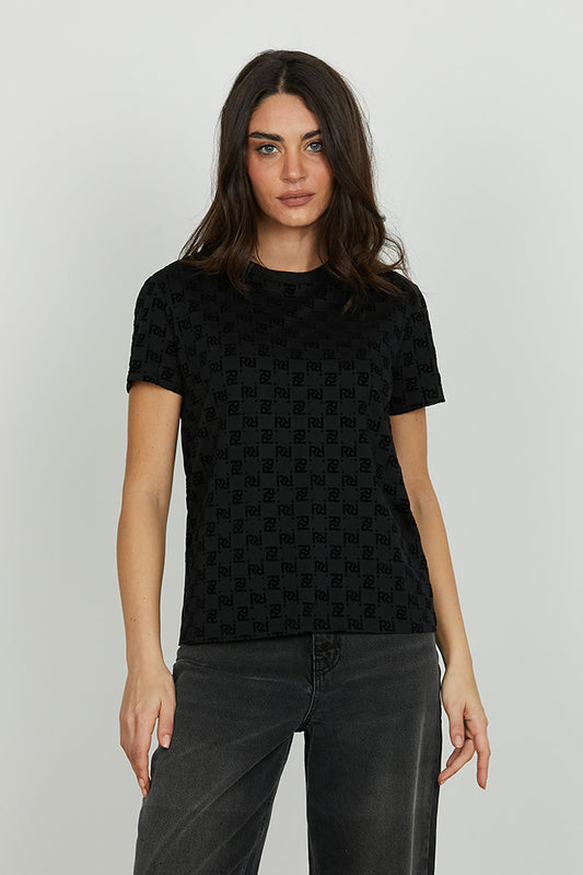 T-shirt FLOKKY mezza manicacon stampa flock logo art. RDA2501033001 Donna Relish Autunno Inverno 2025/2026