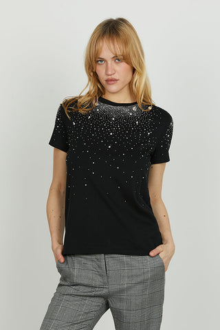 T-shirt REGNUM mezza manica con strass più pietre crystal art. RDA2501033002 Donna Relish Autunno Inverno 2025/2026