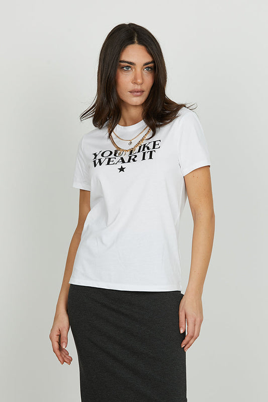 T-shirt OLIM mezza manicacon catena logo art. RDA2501033007 Donna Relish Autunno Inverno 2025/2026