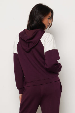 Felpa AIDAN con Cappuccio più Coulisse più Zip Bicolore art. RDA2501091020 Donna Relish Autunno Inverno 2025/2026