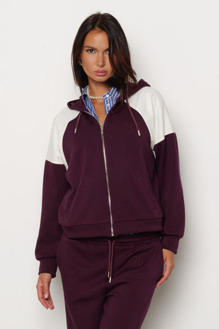 Felpa AIDAN con Cappuccio più Coulisse più Zip Bicolore art. RDA2501091020 Donna Relish Autunno Inverno 2025/2026