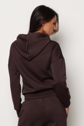 Felpa OLIMPO manica lunga con Arriccio più Cappuccio più Ricamo Logo più Applicazioni art. RDA2501091022 Donna Relish Autunno Inverno 2025/2026