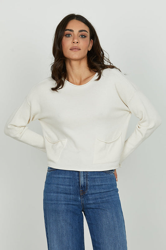 Maglia CURITIBA manica lunga con tasche più spacchetti fondo asimmetrico art. RDA2502164047 Donna Relish Autunno Inverno 2025/2026