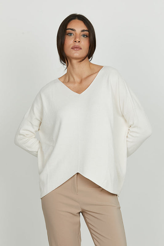 Maglia DAULAGI manica lunga scollo v asimmetrica art. RDA2502164048 Donna Relish Autunno Inverno 2025/2026