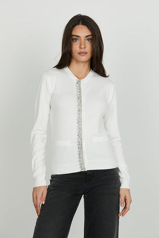 Cardigan LANAI manica lunga con snap più applicazione strass art. RDA2502605016 Donna Relish Autunno Inverno 2025/2026