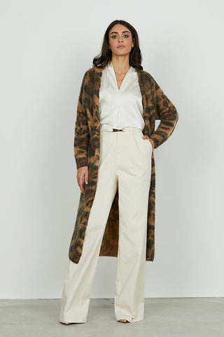 Cardigan LEAIS manica lunga lungo fantasia animalier art. RDA2502616057 Donna Relish Autunno Inverno 2025/2026