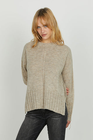 Maglia IDRAZ manica lunga girocollo con spacchi fondo più dettagli lurex art. RDA2502660041 Donna Relish Autunno Inverno 2025/2026