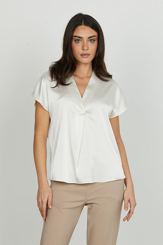 Blusa INIQUII mezza manica aletta scollo v con piega art. RDA2503006013 Donna Relish Autunno Inverno 2025/2026