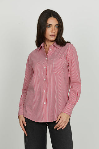 Camicia ASTERIAS manica lunga con tasca più strass righe art. RDA2503033002 Donna Relish Autunno Inverno 2025/2026
