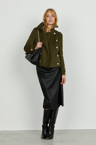 Longuette PARAVI vita alta con pieghe più spacco ecopelle art. RDA2504299003 Donna Relish Autunno Inverno 2025/2026