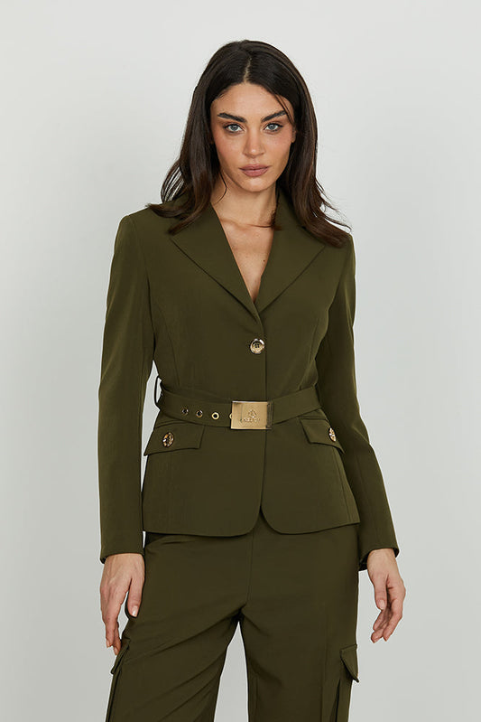 Giacca AMBEL manica lunga con patte più cintura con fibbia logo art. RDA2505006001 Donna Relish Autunno Inverno 2025/2026