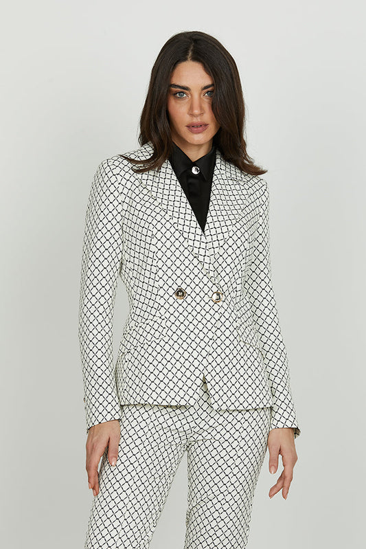 Giacca BELSON manica lunga doppio petto con tasche più patte con stampa logo all over art. RDA2505006051 Donna Relish Autunno Inverno 2025/2026