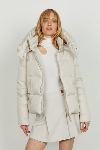 Piumino PORONGY corto manica lunga con cappuccio staccabile più tasche più coulisse art. RDA2505009018 Donna Relish Autunno Inverno 2025/2026