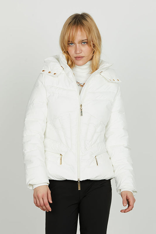 Piumino BAINT manica lunga con polsi costina più cappuccio stacc. Più zip più ts effet. Glitter art. RDA2505009021 Donna Relish Autunno Inverno 2025/2026