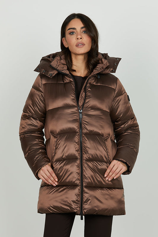 Piumino ARGANIAN manica lunga con polsi costina più cappuccio stacc. Più zip più tasche art. RDA2505010015 Donna Relish Autunno Inverno 2025/2026
