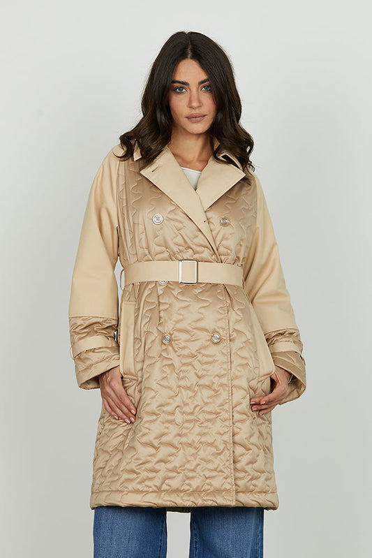 Trench DOBLY manica lunga doppio petto con cintura più tasche più impunture onda art. RDA2505010032 Donna Relish Autunno Inverno 2025/2026