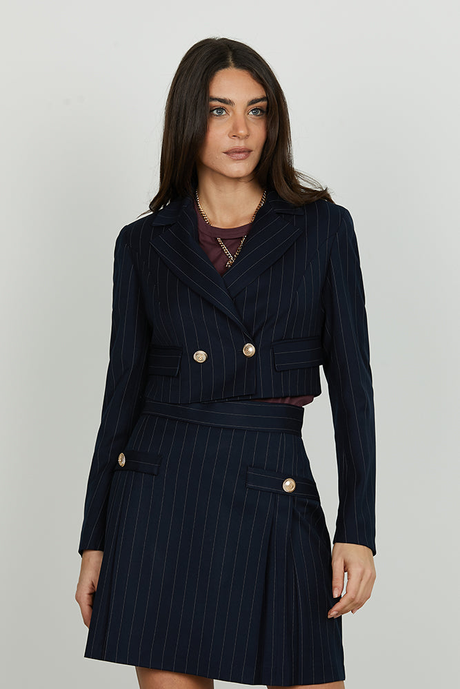 Giacca RERUUM corta manica lunga doppio petto con patte gessato art. RDA2505091006 Donna Relish Autunno Inverno 2025/2026
