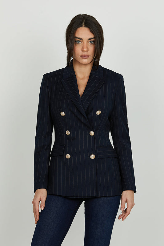 Giacca FUGAM lunga manica lunga doppio petto con patte gessato art. RDA2505091007 Donna Relish Autunno Inverno 2025/2026
