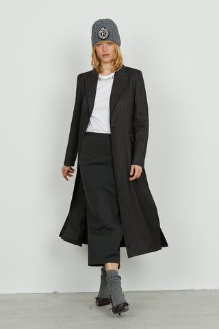 Spolverino PEPPER lungo manica lunga 1 bottone con patte gessato art. RDA2505091030 Donna Relish Autunno Inverno 2025/2026
